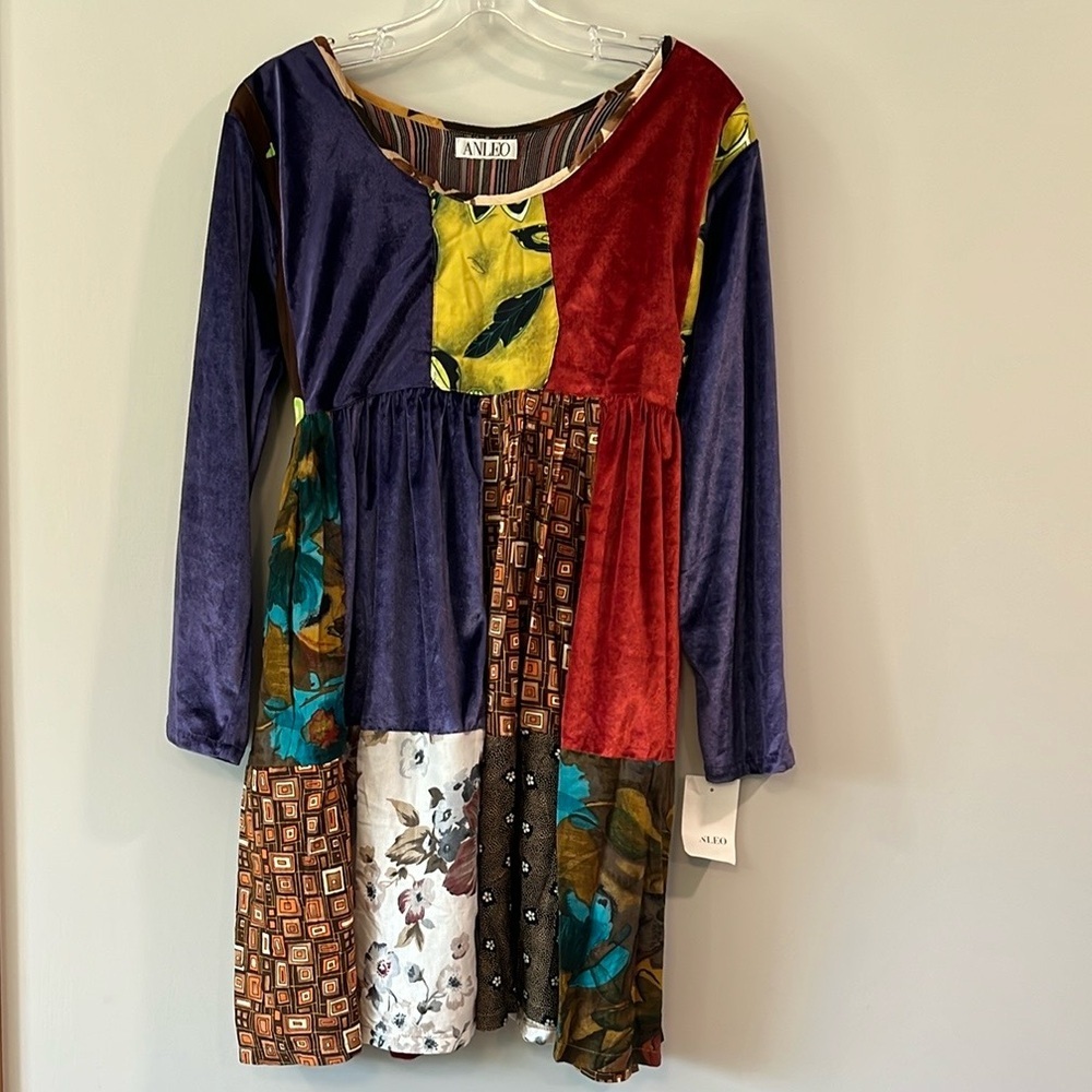 Anleo‎ - Colorful Patchwork Dress, vintage
